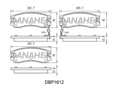 DBP1612 DANAHER Комплект тормозных колодок, дисковый тормоз