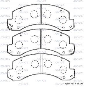 SN879P ADVICS Комплект тормозных колодок, дисковый тормоз