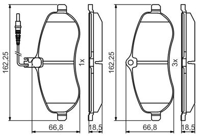 0986495460 BOSCH Комплект тормозных колодок, дисковый тормоз