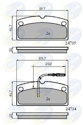 CBP11796 COMLINE Комплект тормозных колодок, дисковый тормоз