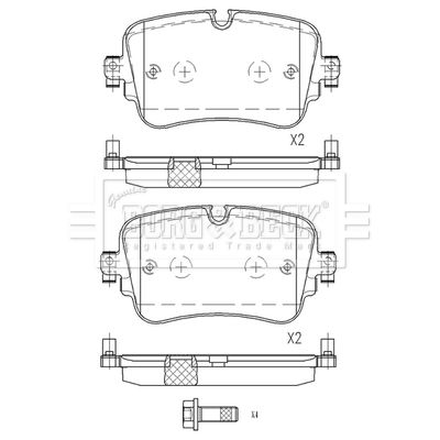 BBP2574 BORG & BECK Комплект тормозных колодок, дисковый тормоз