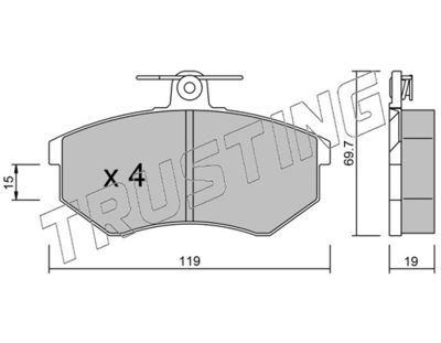 1510 TRUSTING Комплект тормозных колодок, дисковый тормоз