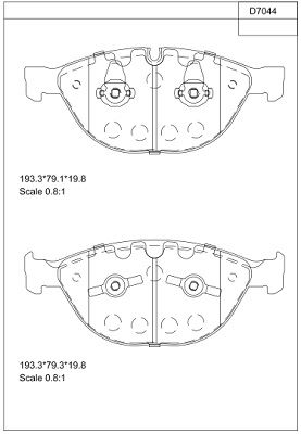 KD7044 ASIMCO Комплект тормозных колодок, дисковый тормоз