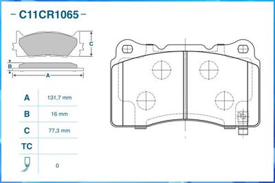 C11CR1065 CWORKS Комплект тормозных колодок, дисковый тормоз