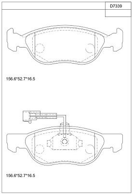 KD7339 ASIMCO Комплект тормозных колодок, дисковый тормоз