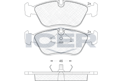 180934 ICER Комплект тормозных колодок, дисковый тормоз