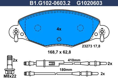 B1G10206032 GALFER Комплект тормозных колодок, дисковый тормоз