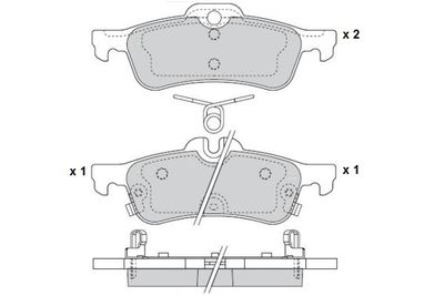 121528 E.T.F. Комплект тормозных колодок, дисковый тормоз