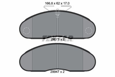 2907102 TEXTAR Комплект тормозных колодок, дисковый тормоз