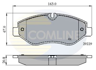 CBP01616 COMLINE Комплект тормозных колодок, дисковый тормоз