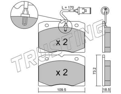 0532 TRUSTING Комплект тормозных колодок, дисковый тормоз