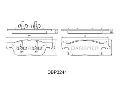 DBP3241 DANAHER Комплект тормозных колодок, дисковый тормоз