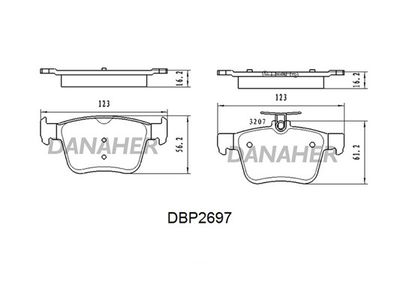 DBP2697 DANAHER Комплект тормозных колодок, дисковый тормоз