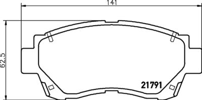 8DB355027311 HELLA Комплект тормозных колодок, дисковый тормоз