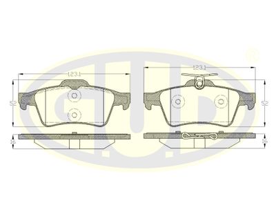 GBP880113 G.U.D. Комплект тормозных колодок, дисковый тормоз