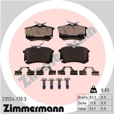 235541703 ZIMMERMANN Комплект тормозных колодок, дисковый тормоз