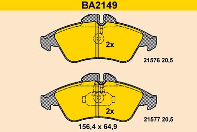 BA2149 BARUM Комплект тормозных колодок, дисковый тормоз