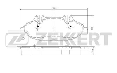 BS1211 ZEKKERT Комплект тормозных колодок, дисковый тормоз