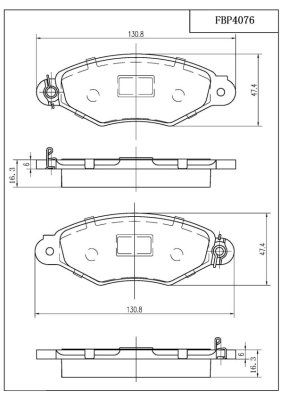 FBP4076 FI.BA Комплект тормозных колодок, дисковый тормоз