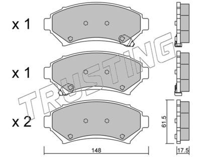 7120 TRUSTING Комплект тормозных колодок, дисковый тормоз