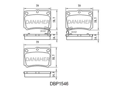 DBP1546 DANAHER Комплект тормозных колодок, дисковый тормоз