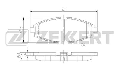 BS1285 ZEKKERT Комплект тормозных колодок, дисковый тормоз