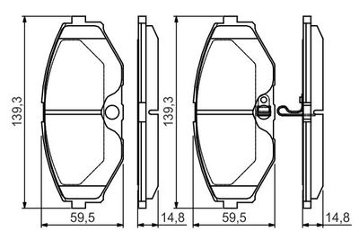 0986495147 BOSCH Комплект тормозных колодок, дисковый тормоз