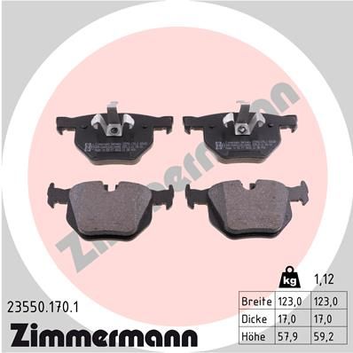 235501701 ZIMMERMANN Комплект тормозных колодок, дисковый тормоз