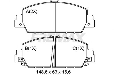 FBP2513 FREMAX Комплект тормозных колодок, дисковый тормоз