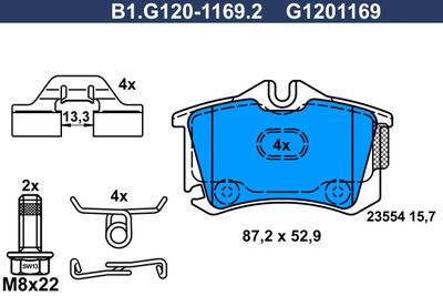 B1G12011692 GALFER Комплект тормозных колодок, дисковый тормоз