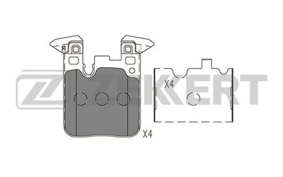 BS1402 ZEKKERT Комплект тормозных колодок, дисковый тормоз