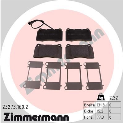 232731602 ZIMMERMANN Комплект тормозных колодок, дисковый тормоз