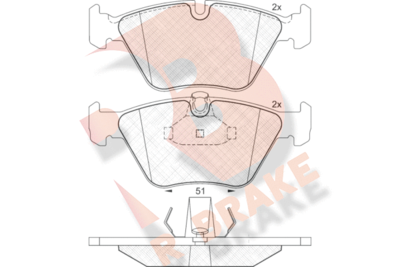 RB1296 R BRAKE Комплект тормозных колодок, дисковый тормоз