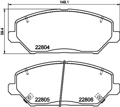 8DB355037881 HELLA PAGID Комплект тормозных колодок, дисковый тормоз