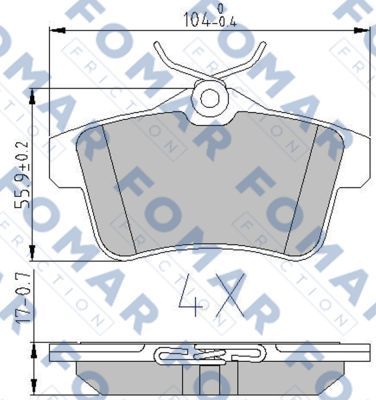 FO896581 FOMAR Friction Комплект тормозных колодок, дисковый тормоз