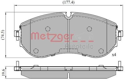 1170898 METZGER Комплект тормозных колодок, дисковый тормоз