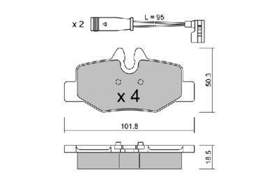 BPMB2005 AISIN Комплект тормозных колодок, дисковый тормоз