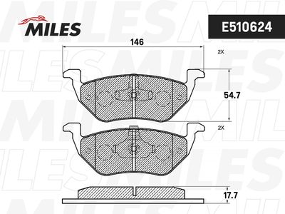 E510624 MILES Комплект тормозных колодок, дисковый тормоз