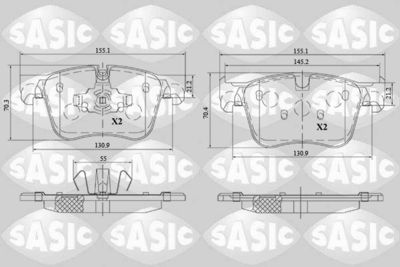 6210086 SASIC Комплект тормозных колодок, дисковый тормоз