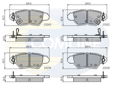 CBP3750 COMLINE Комплект тормозных колодок, дисковый тормоз