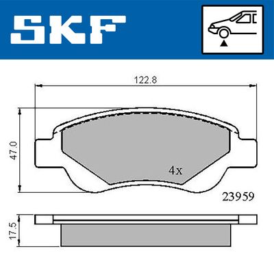 VKBP80037 SKF Комплект тормозных колодок, дисковый тормоз