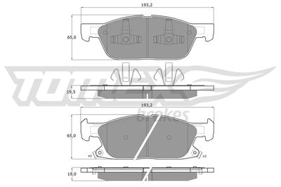 TX1839 TOMEX Brakes Комплект тормозных колодок, дисковый тормоз