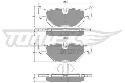 TX1436 TOMEX Brakes Комплект тормозных колодок, дисковый тормоз