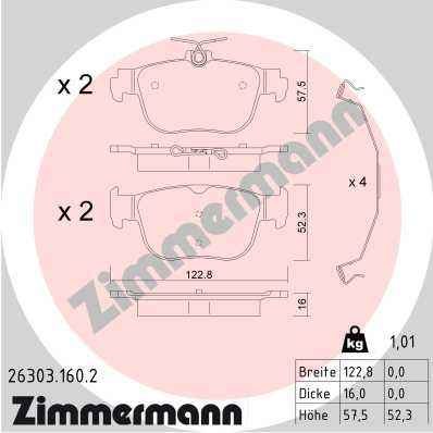 263031602 ZIMMERMANN Комплект тормозных колодок, дисковый тормоз