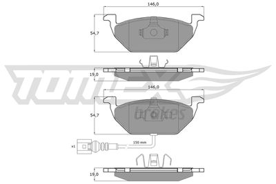 TX1211 TOMEX Brakes Комплект тормозных колодок, дисковый тормоз