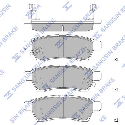 SP1513A Hi-Q Комплект тормозных колодок, дисковый тормоз