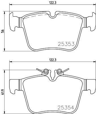 P50122 BREMBO Комплект тормозных колодок, дисковый тормоз