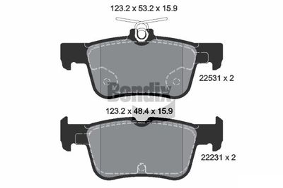 BPD1373 BENDIX Braking Комплект тормозных колодок, дисковый тормоз