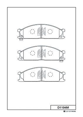 D1194M MK Kashiyama Комплект тормозных колодок, дисковый тормоз