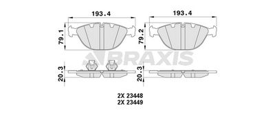 AA0445 BRAXIS Комплект тормозных колодок, дисковый тормоз